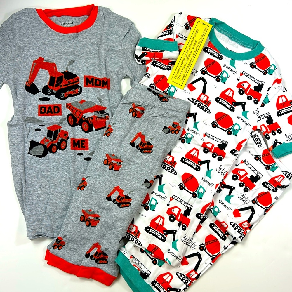 2 sets of boys construction pajamas. Size 7 Y.